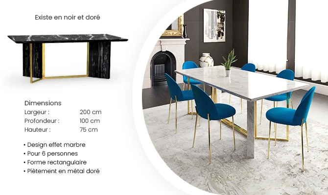 Table à manger rectangle design VIOLA