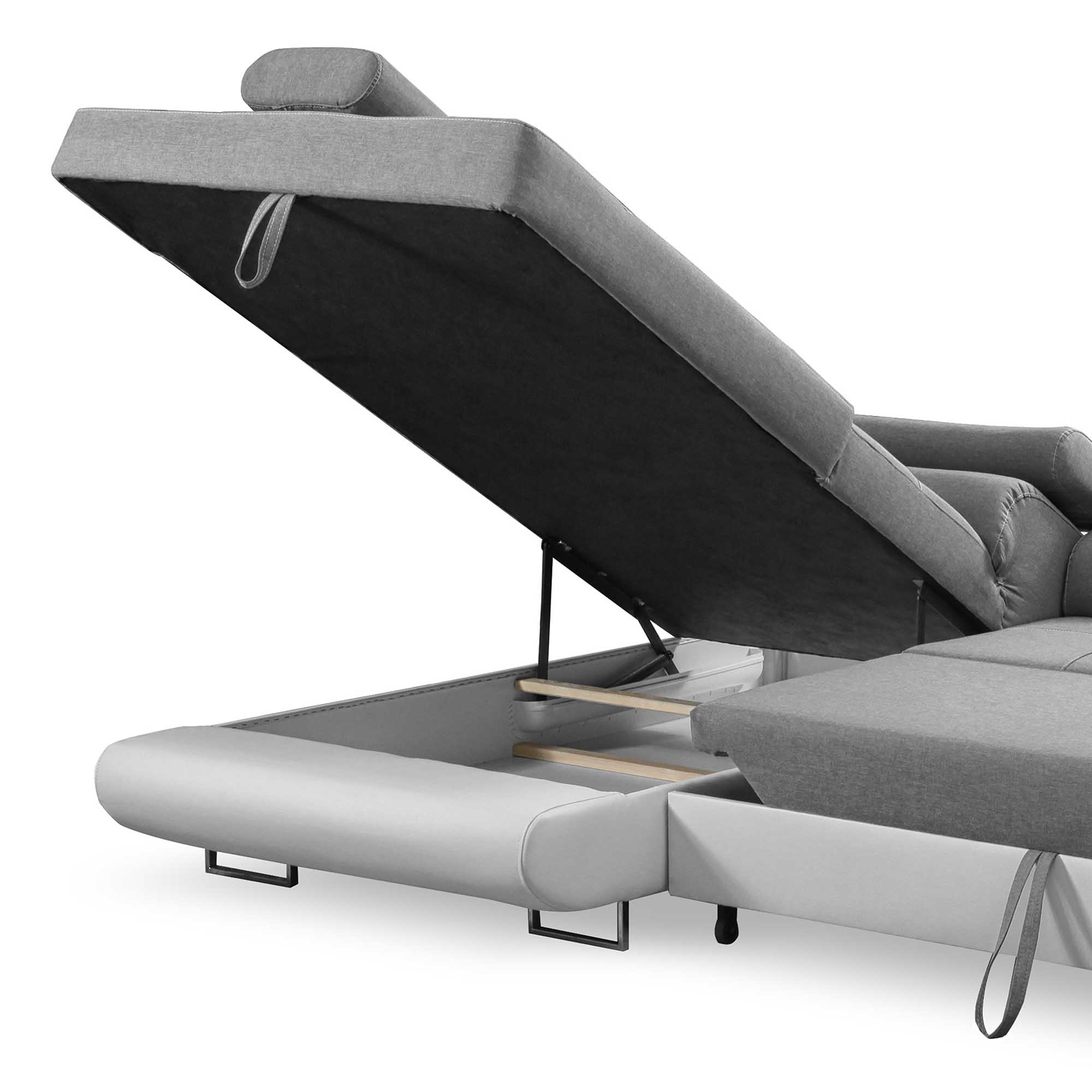 Canapé sectionnel gauche avec repose-pieds, canapé d'angle convertible avec  rangement pour accoudoir, canapé sectionnel pour salon et appartement, gris  - AliExpress