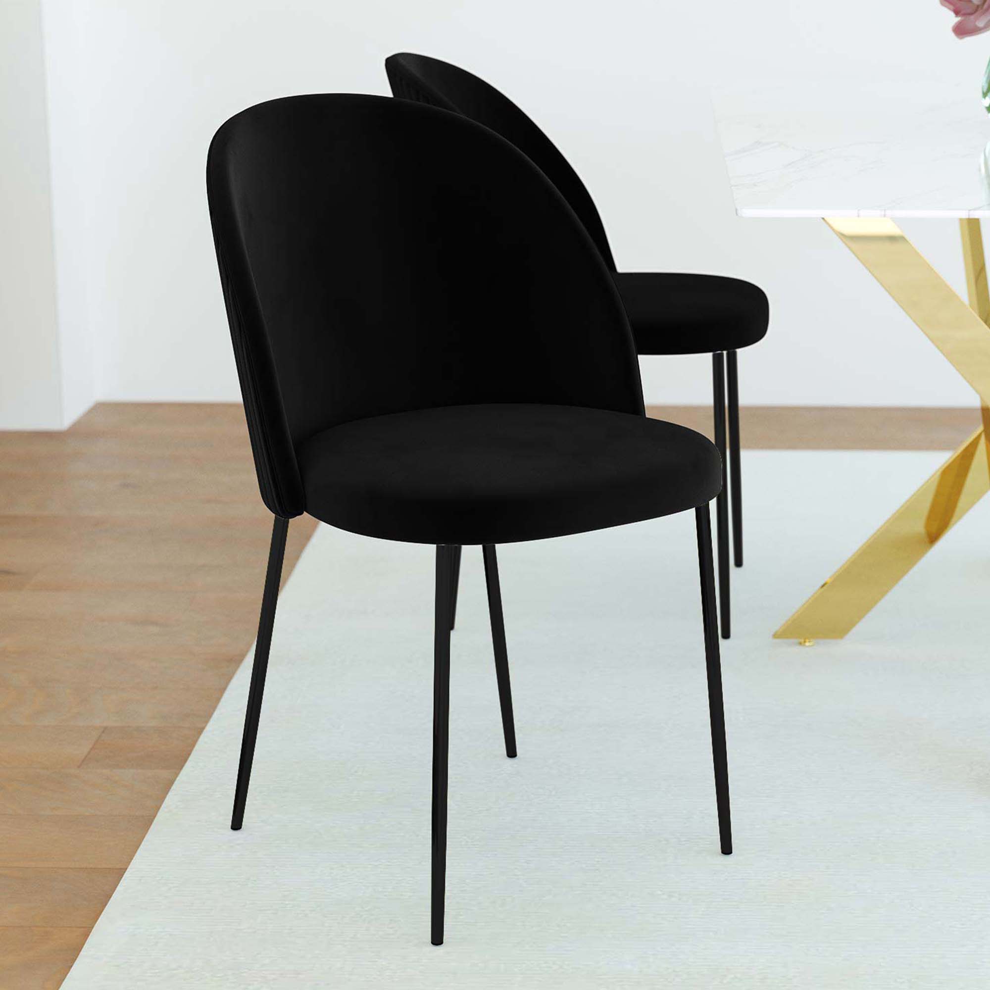 Chaise de cuisine BRENDA noire - Chaise moderne