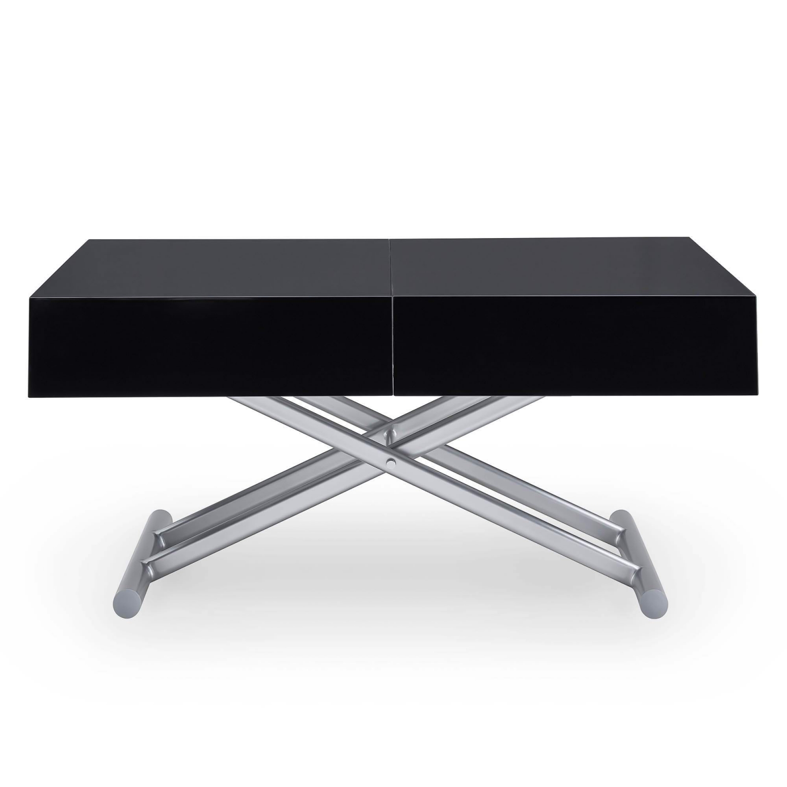 Table basse laquée noir relevable extensible