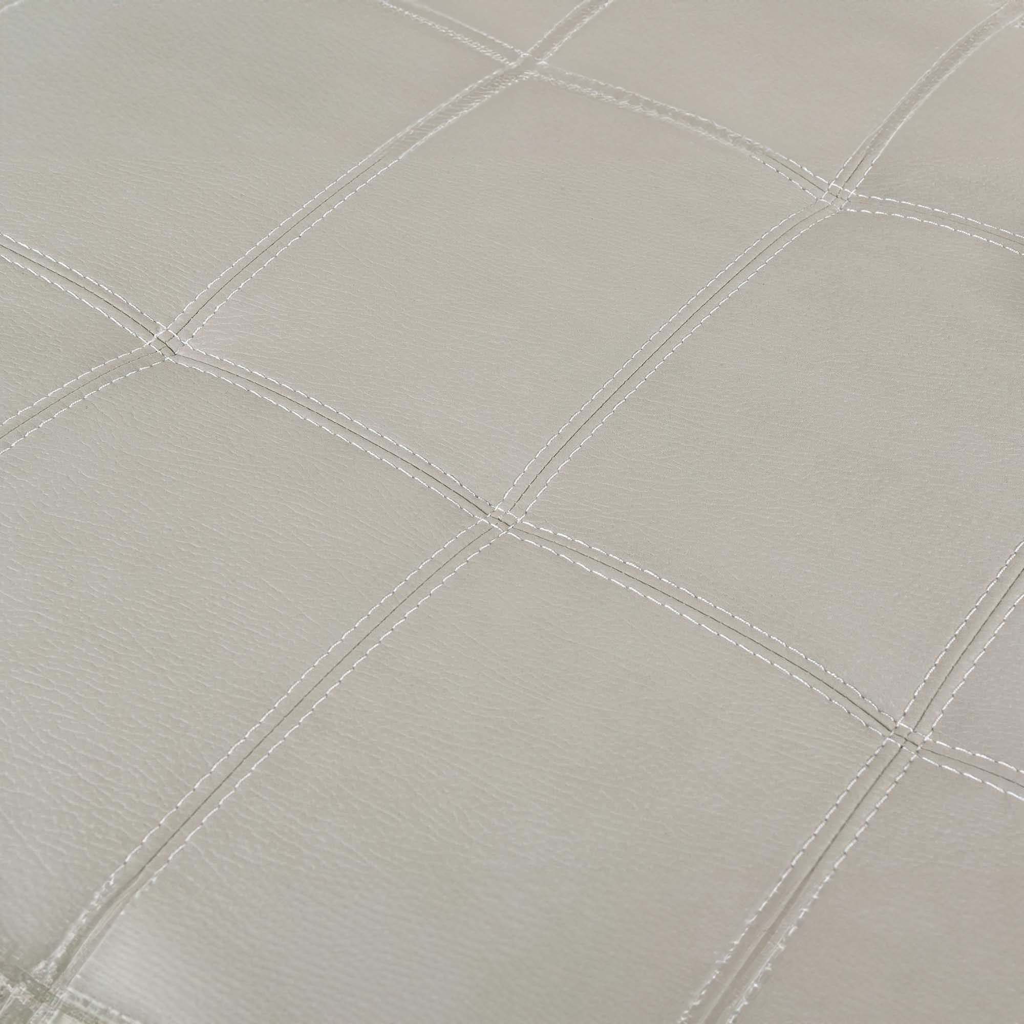 Canapé panoramique convertible coffre de rangement en tissu beige - Angle Gauche