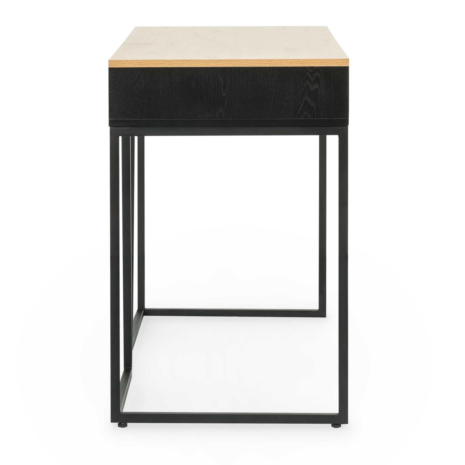 Bureau console industriel avec tiroir en bois et métal