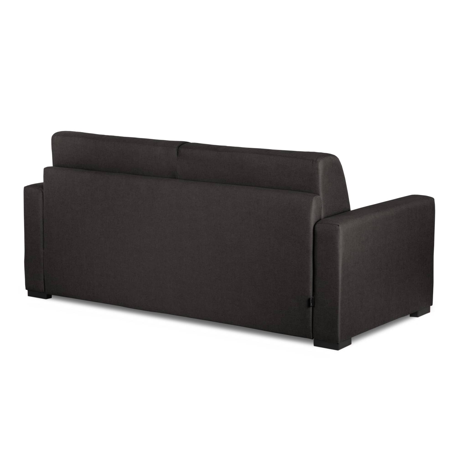 Canapé convertible 3 places en tissu gris carbone ouverture express matelas 14 cm