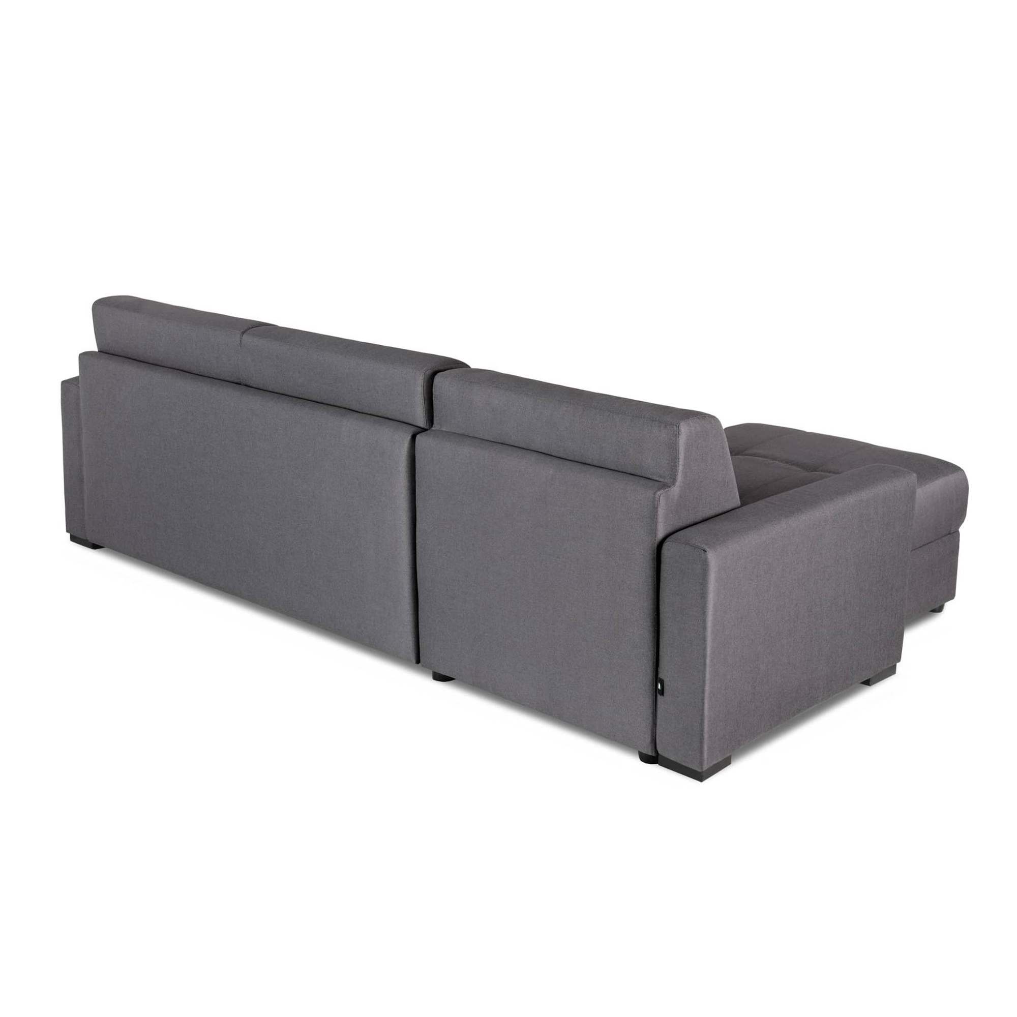 Canapé d'angle réversible convertible gris foncé
