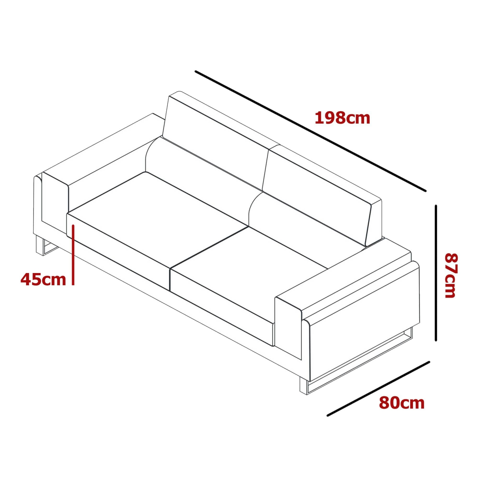 Canapé 3 places design en tissu gris foncé
