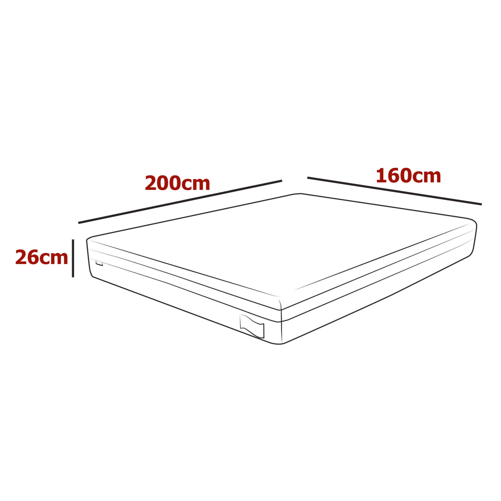 le MATELAS 160 x 200 cm 24 CM épaisseur ressorts CONFORT EQUILIBRE 160*200CM