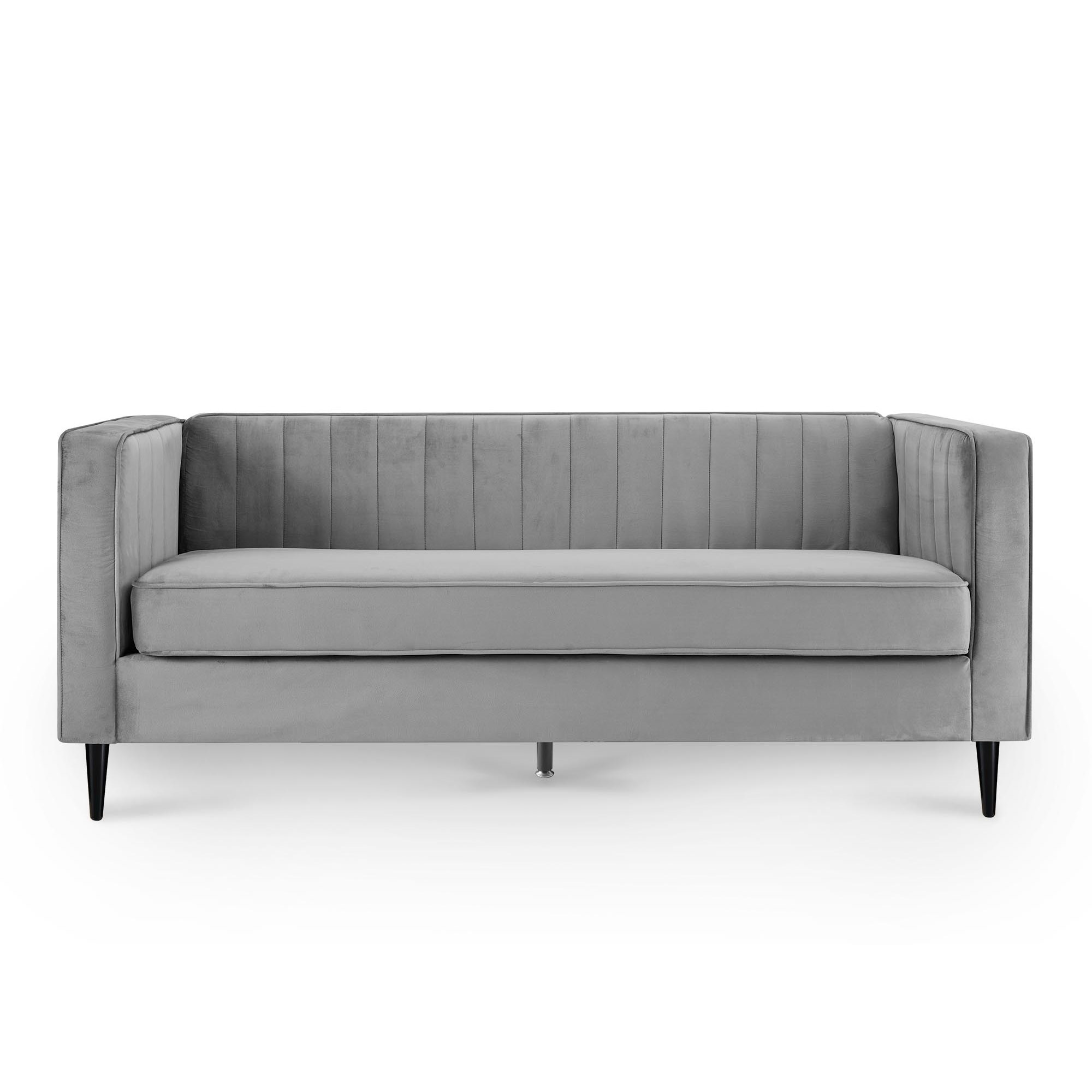 Canapé 3 places design en velours gris