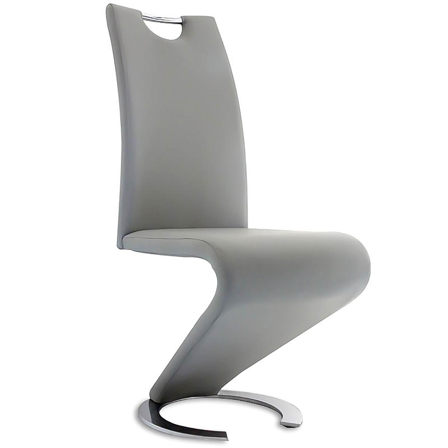 Lot de 2 chaises design en simili cuir gris