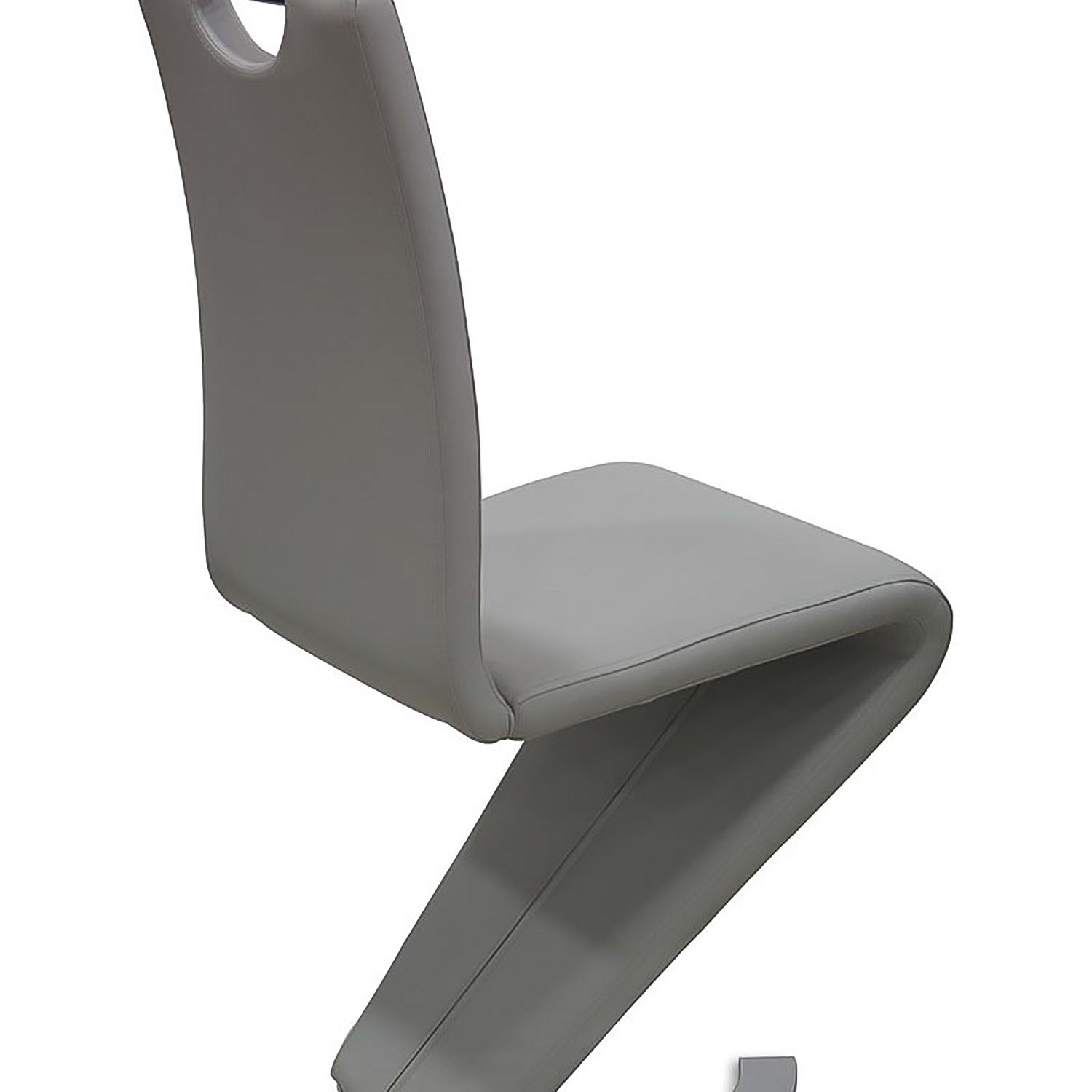 Lot de 2 chaises design en simili cuir gris