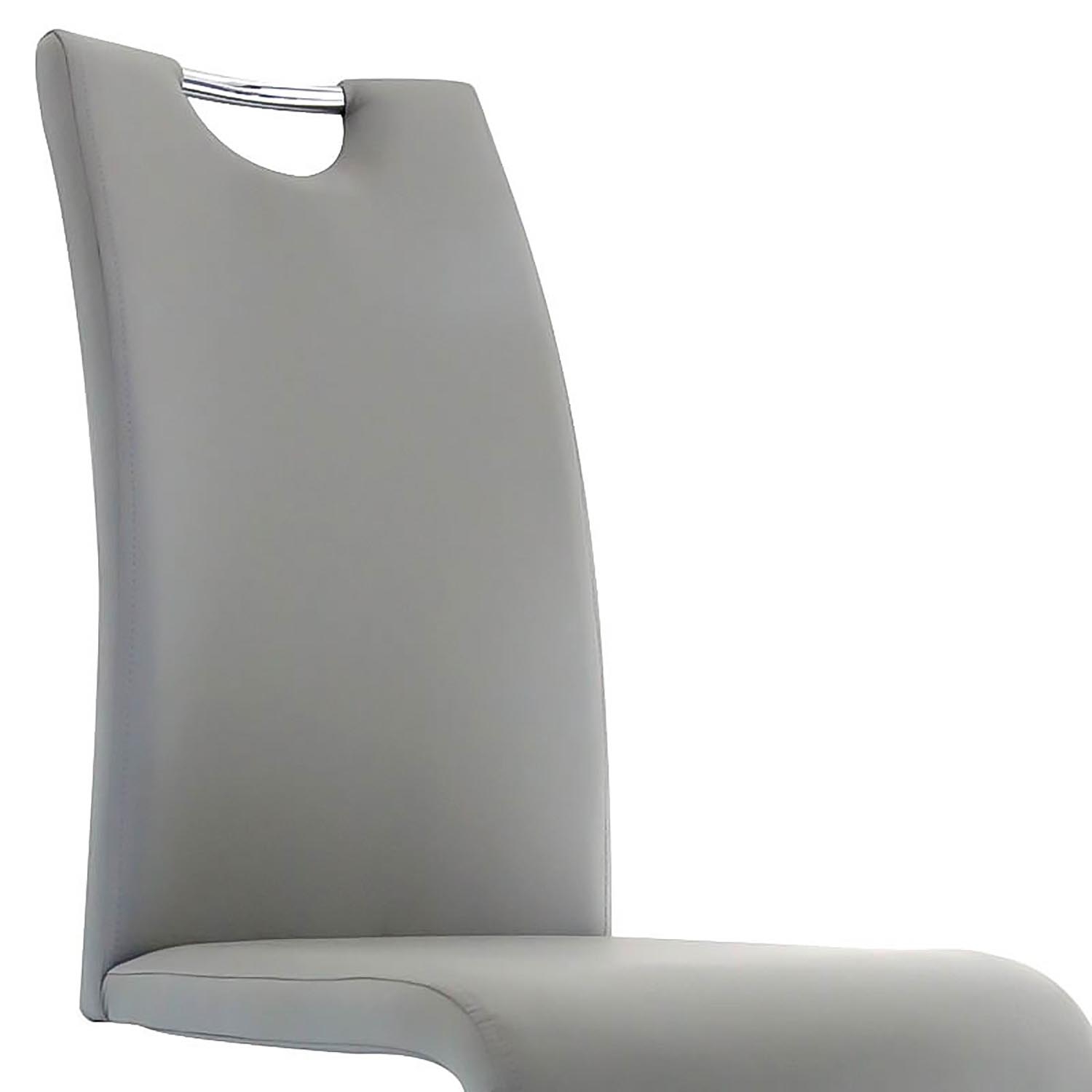 Lot de 2 chaises design en simili cuir gris