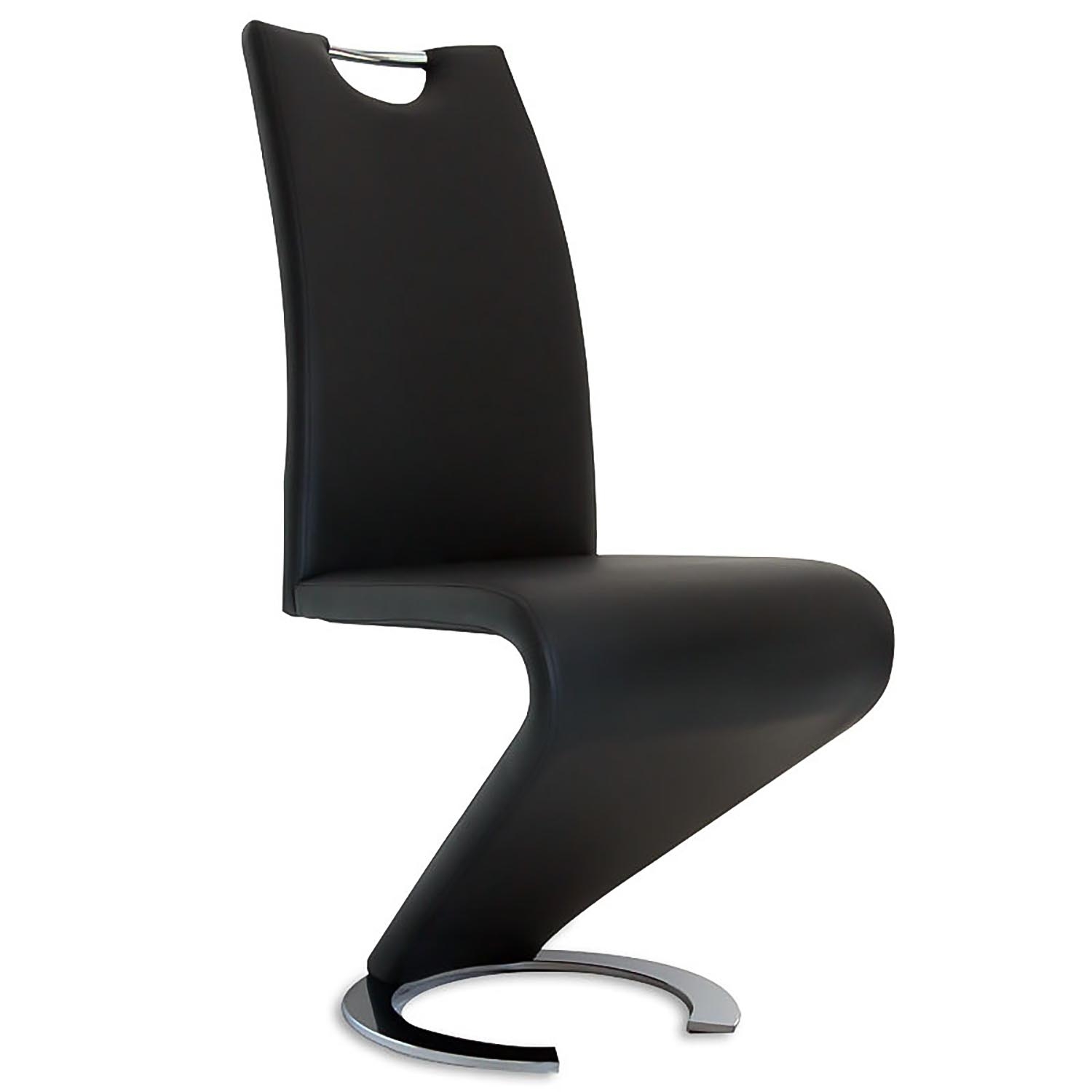 Lot de 2 chaises design en simili cuir noir
