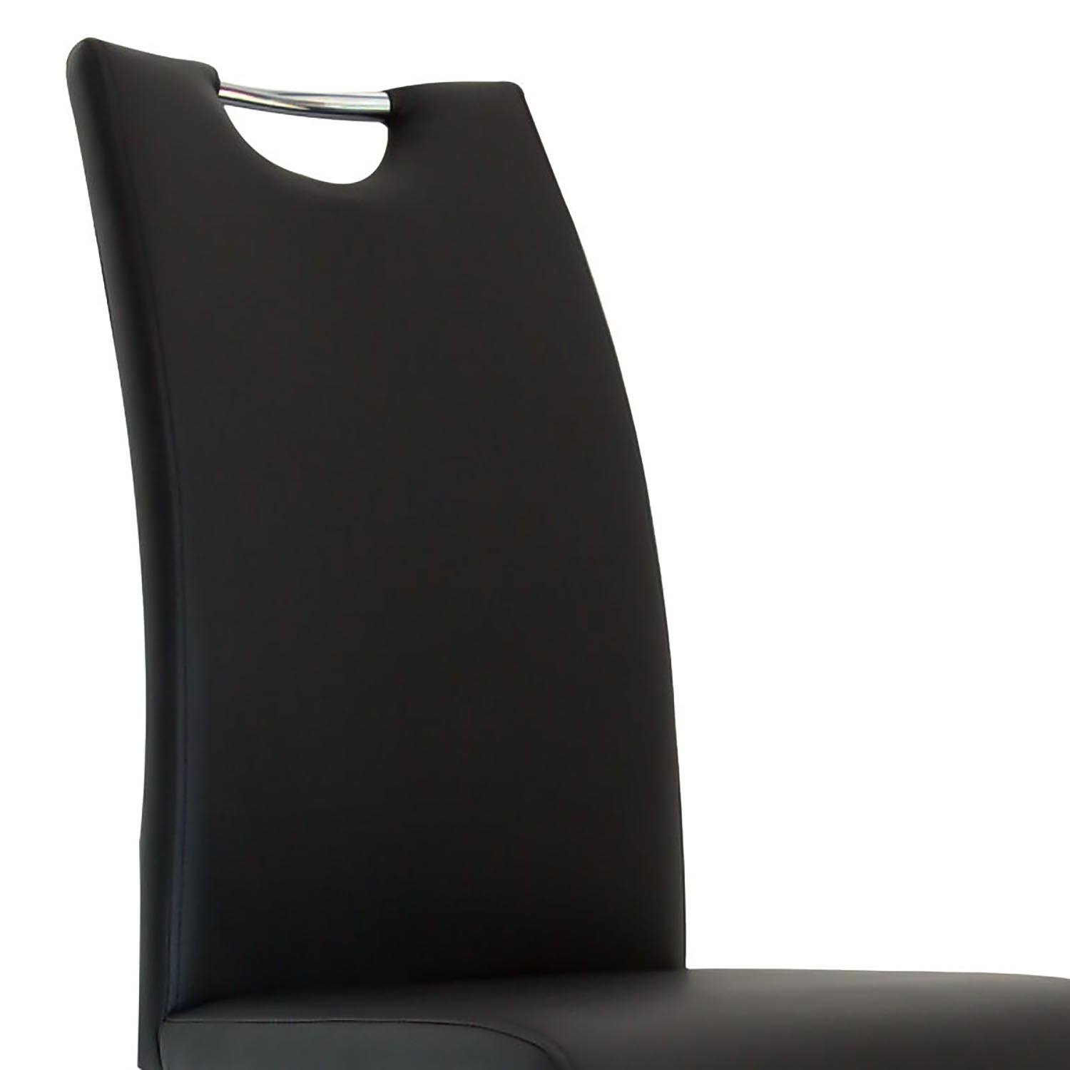 Lot de 2 chaises design en simili cuir noir