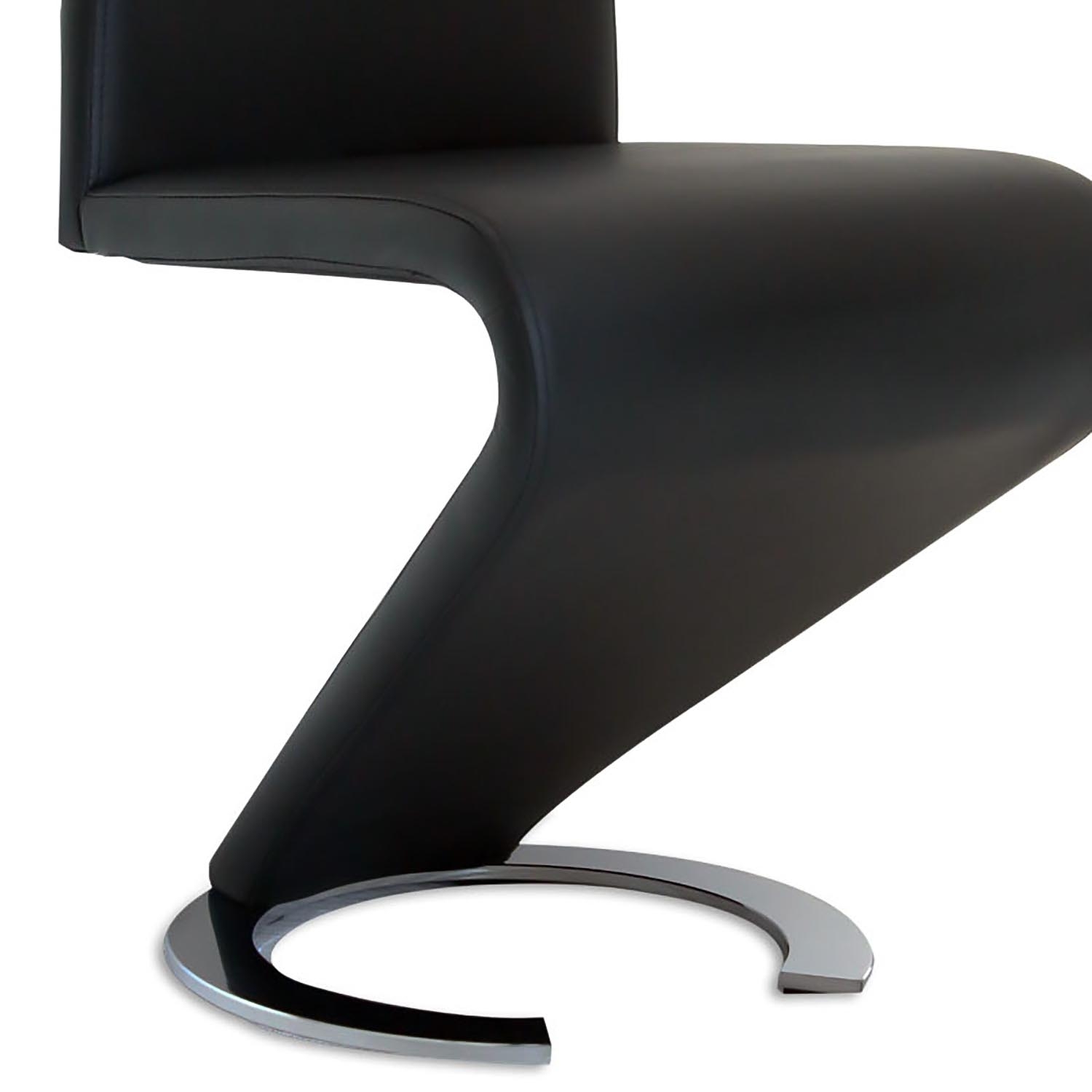 Lot de 2 chaises design en simili cuir noir