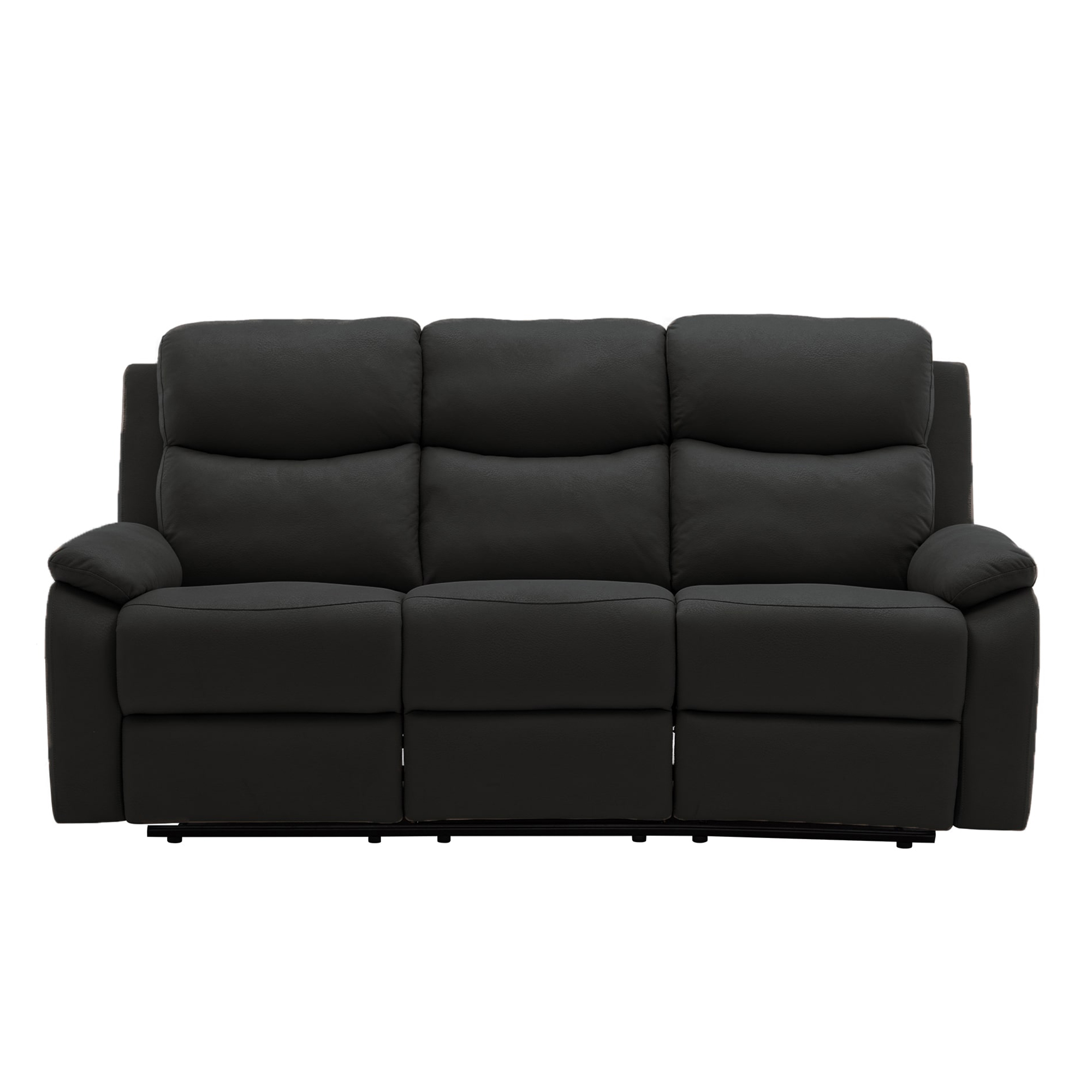 Canapé 3 places relax en tissu noir