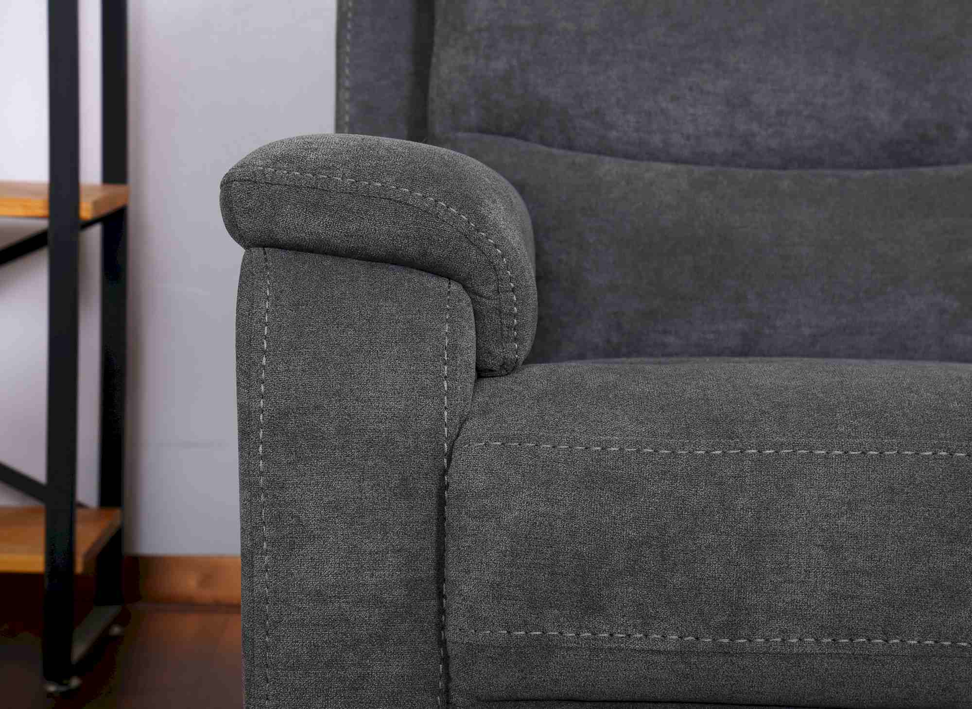 Canapé 3 places relax électrique en tissu gris foncé