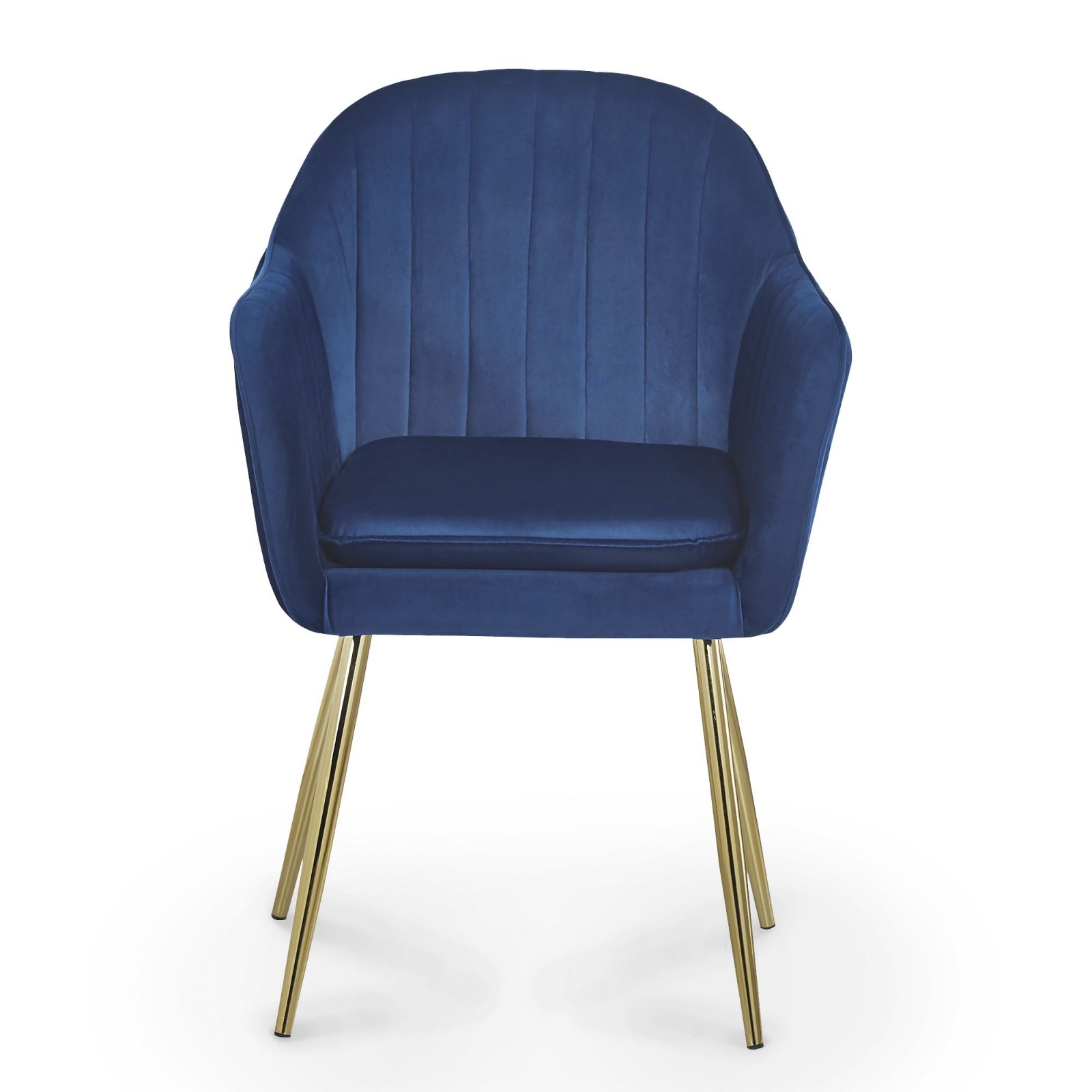 Lot de 2 chaises design avec accoudoirs en velours bleu