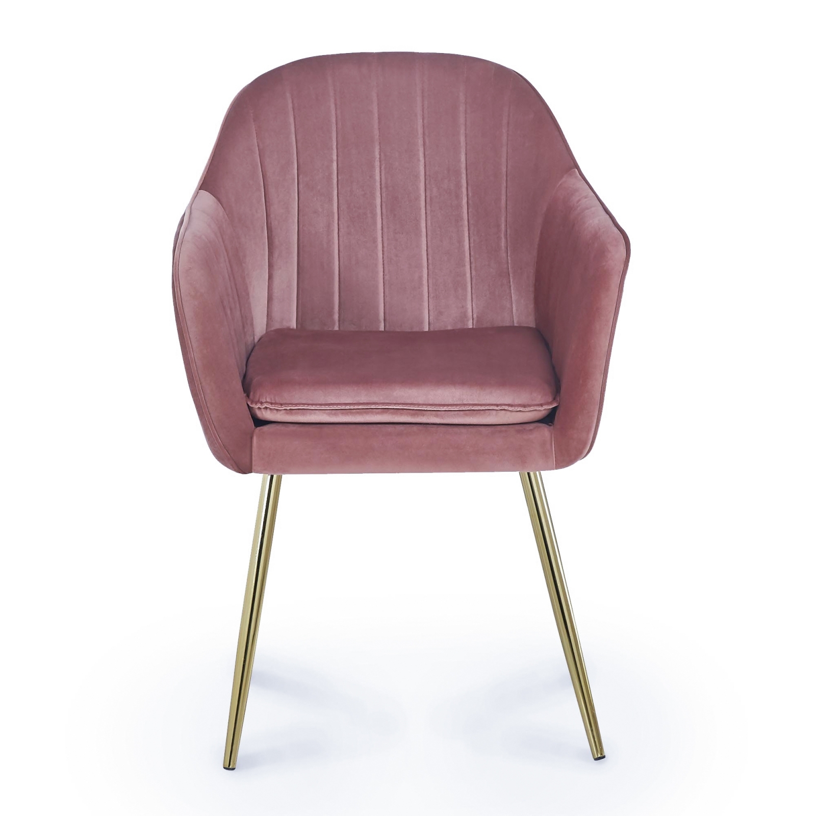Lot de 2 chaises design avec accoudoirs en velours rose