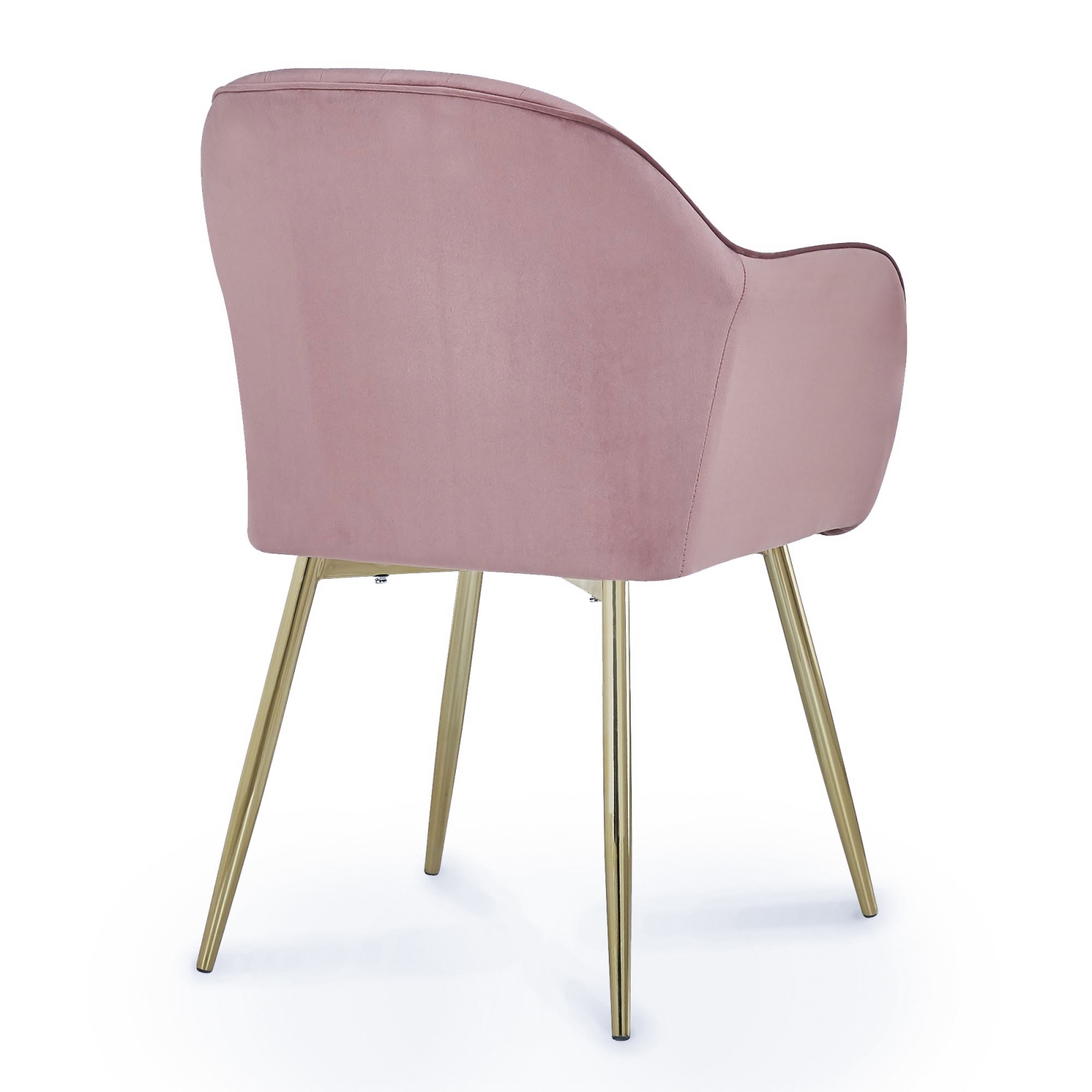 Lot de 2 chaises design avec accoudoirs en velours rose