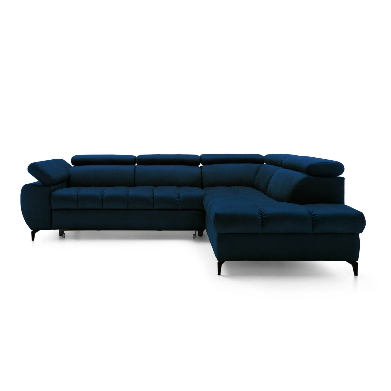 Canapé design convertible 3 places en velours bleu SALLY main image 0
