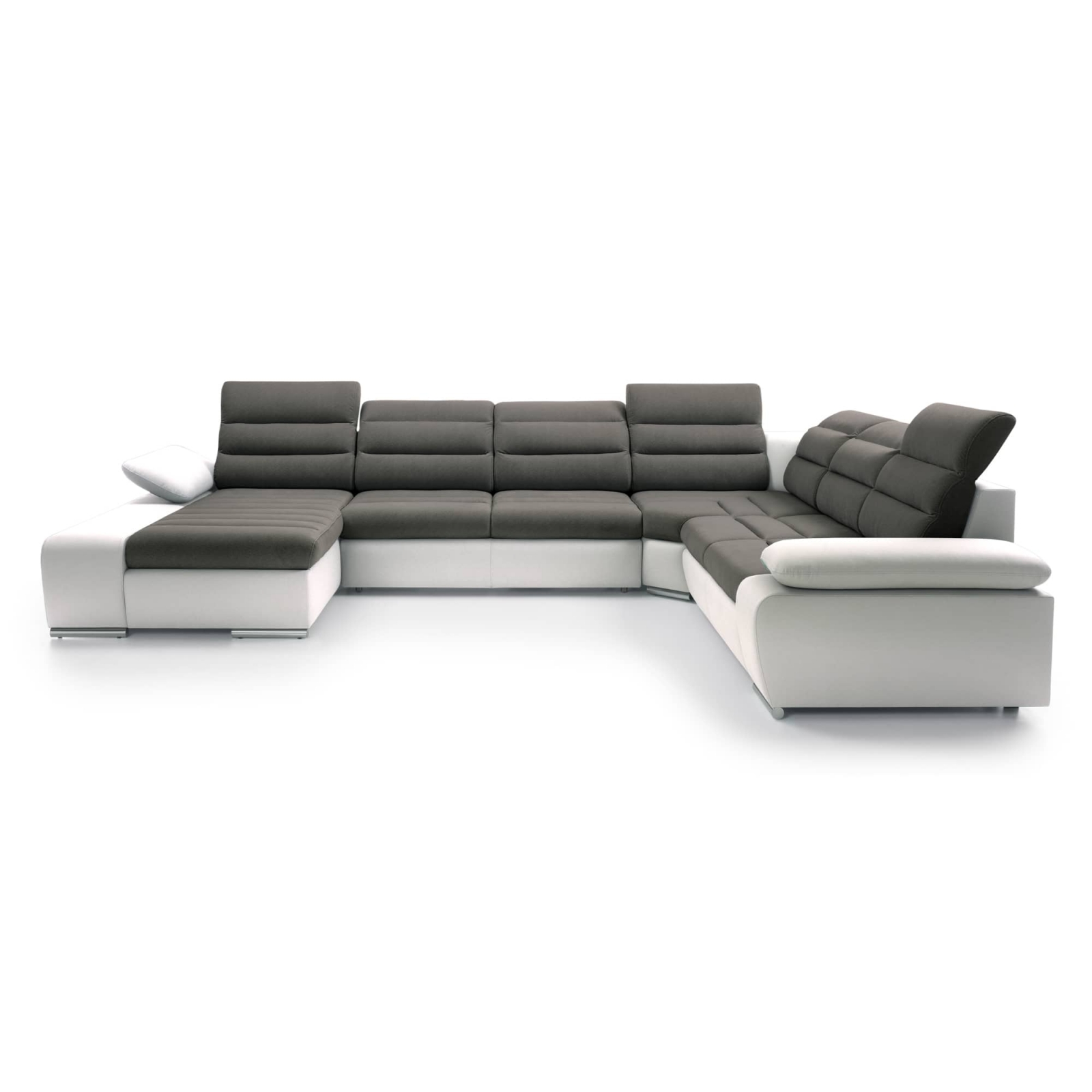 Canapé d'angle blanc design pour extérieur imitation cuir - 8895