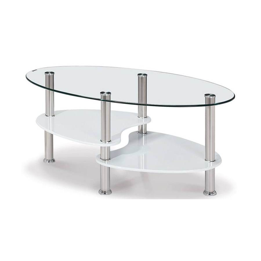 Table basse en verre transparent blanc