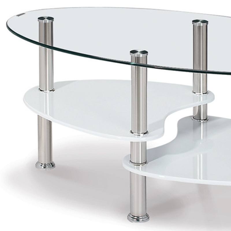 Table basse en verre transparent blanc