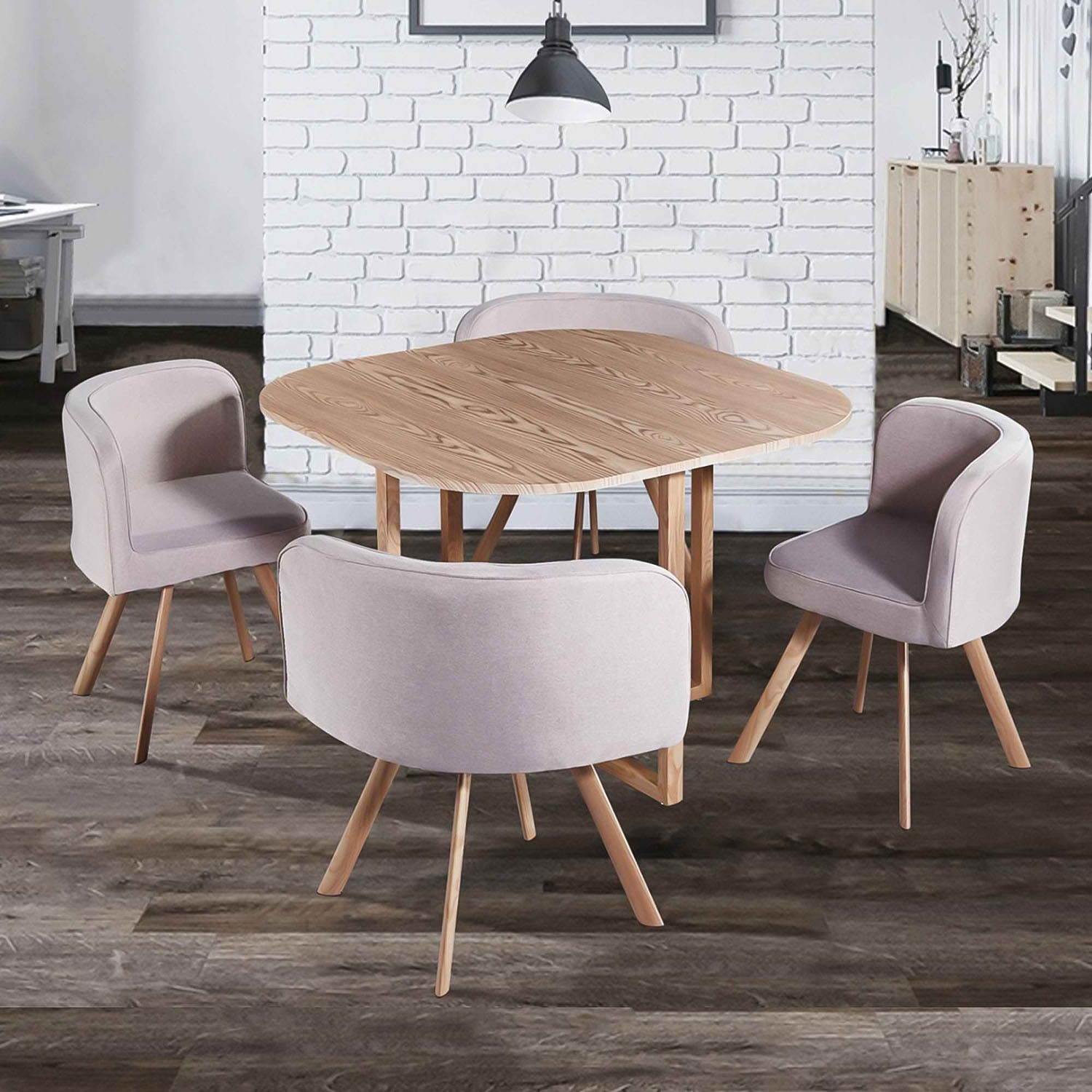 Table Mosaic + 4 chaises beige