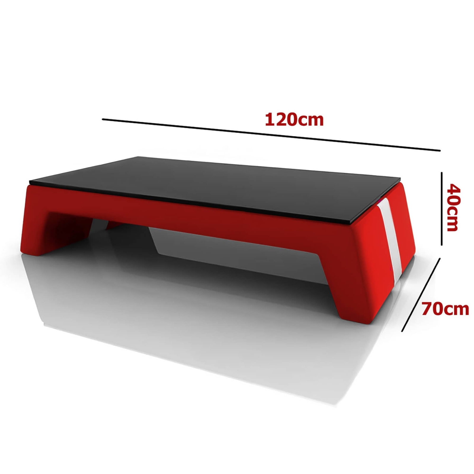 Table basse design rouge et blanc