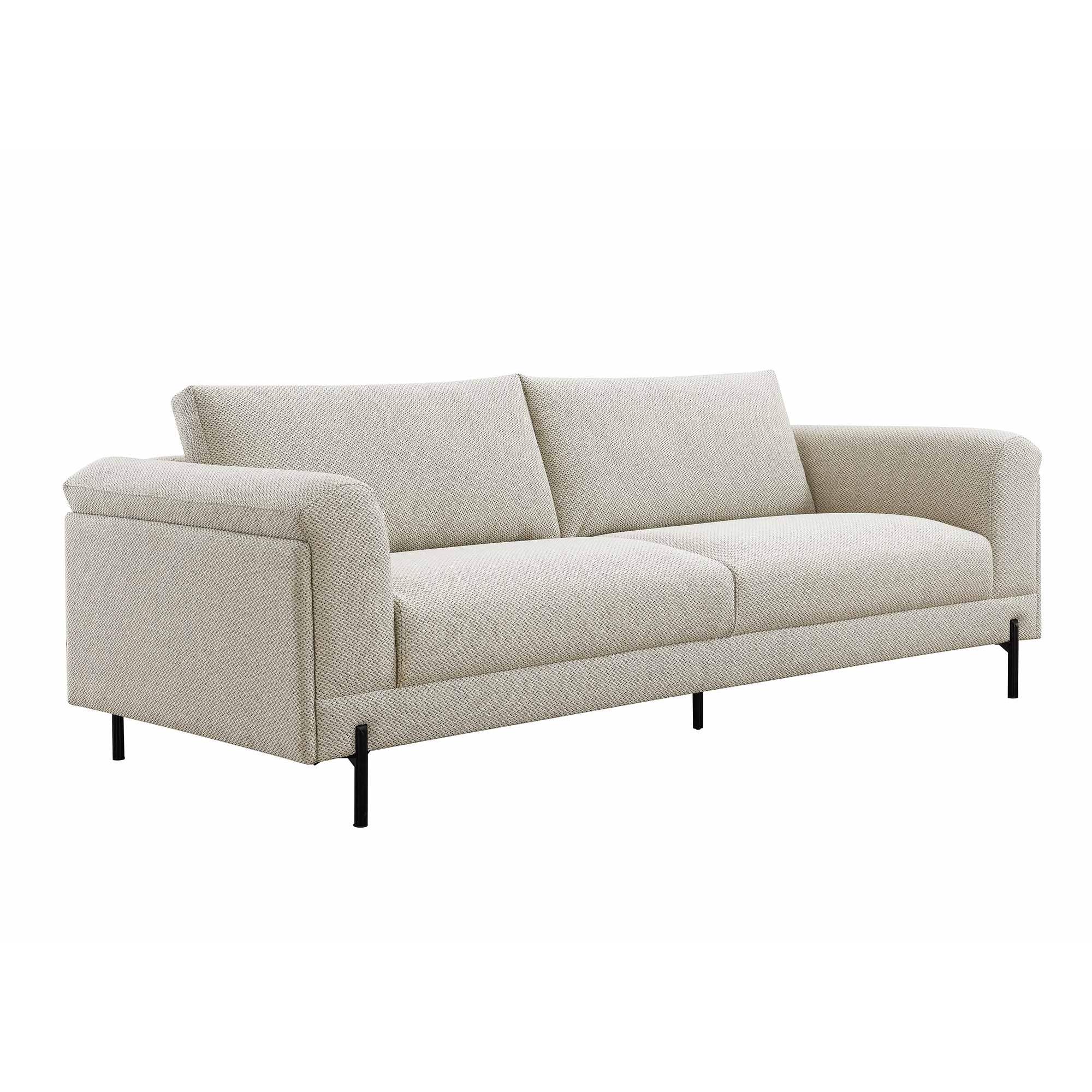 AMBRE - AMBRE - Canapé contemporain 3 places en tissu beige