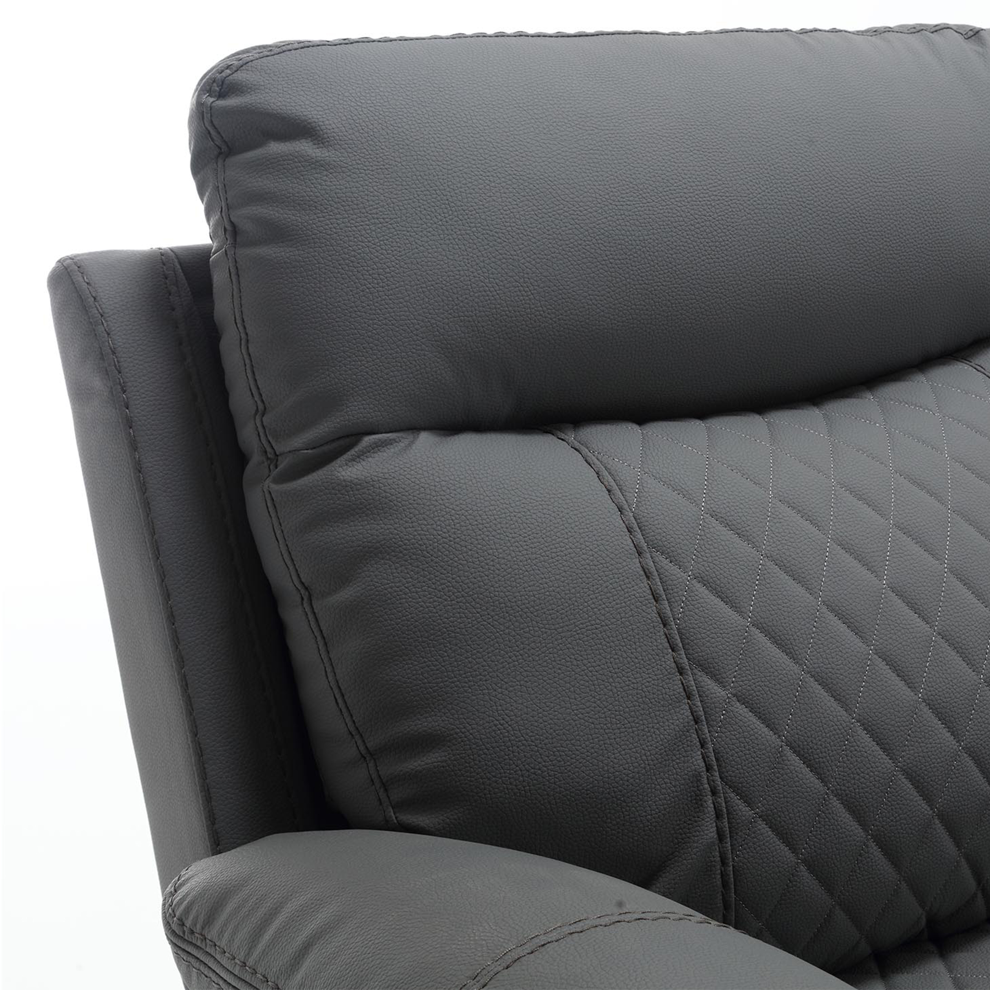 Canapé 3 places relax électrique en simili cuir gris foncé