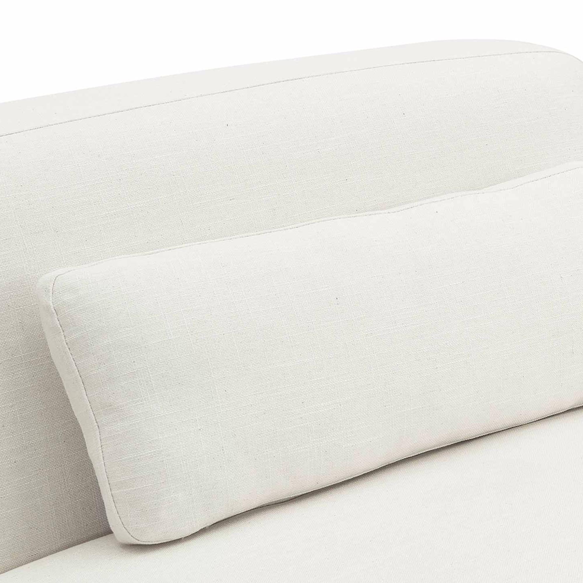 Canapé contemporain d'angle réversible en tissu blanc écru
