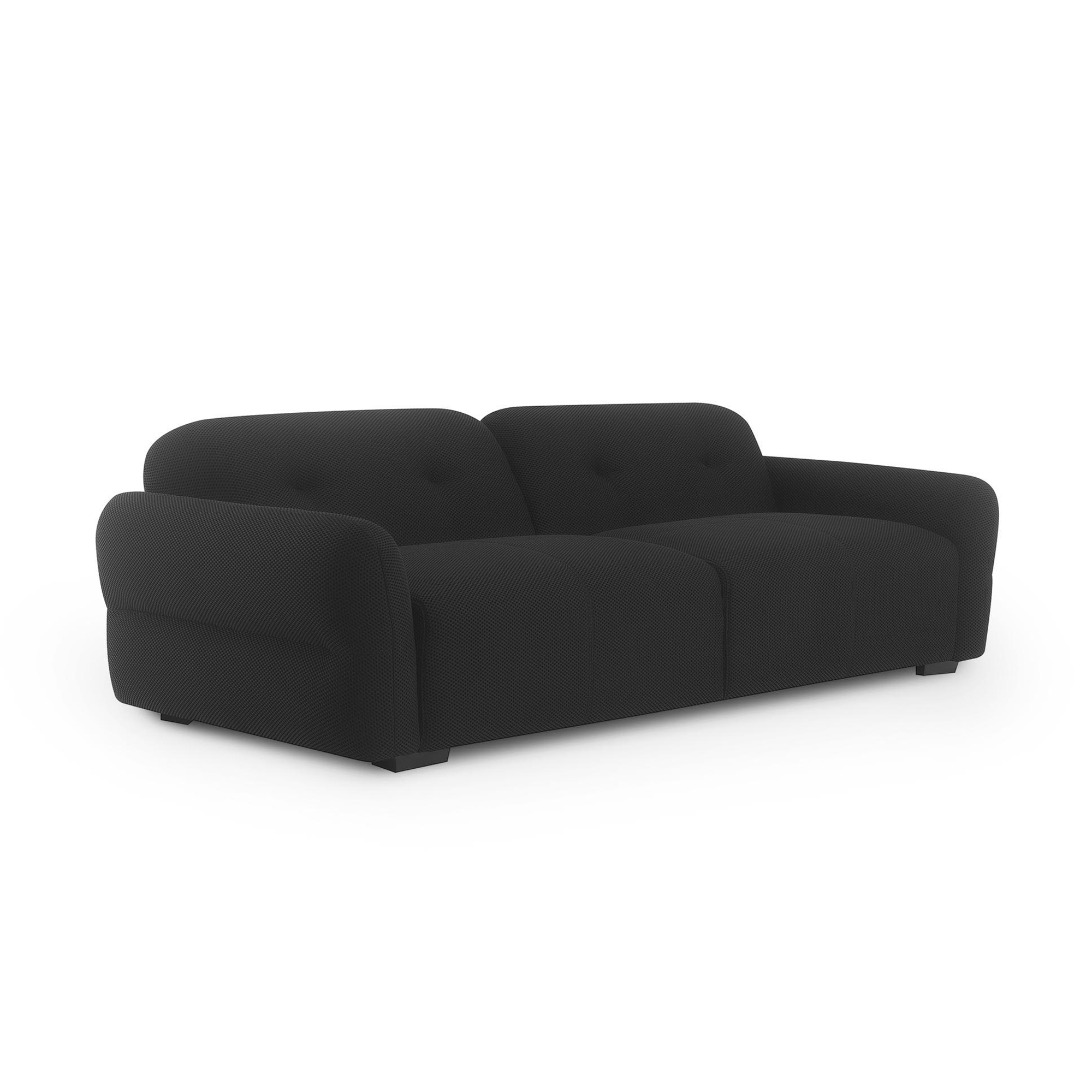 Canapé 3 places en tissu 3D noir
