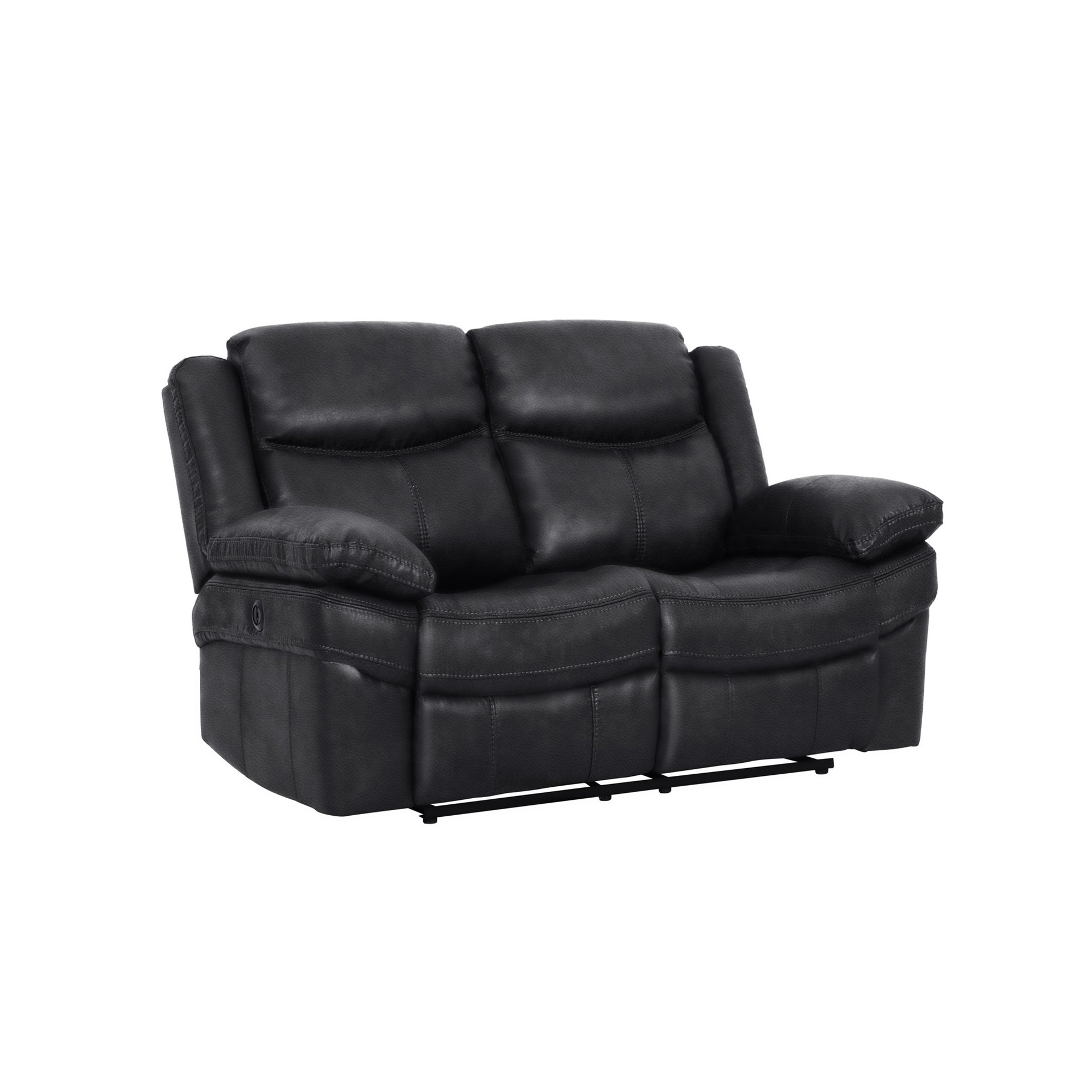 Canapé 2 places relax électrique en simili cuir noir