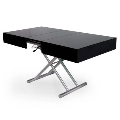 Table basse laquée noir relevable extensible