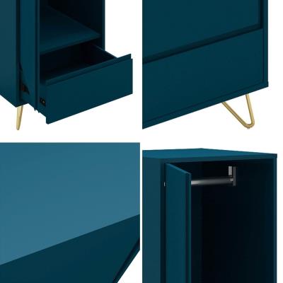 Armoire bleu canard équipée de 1 porte et 1 tiroir design