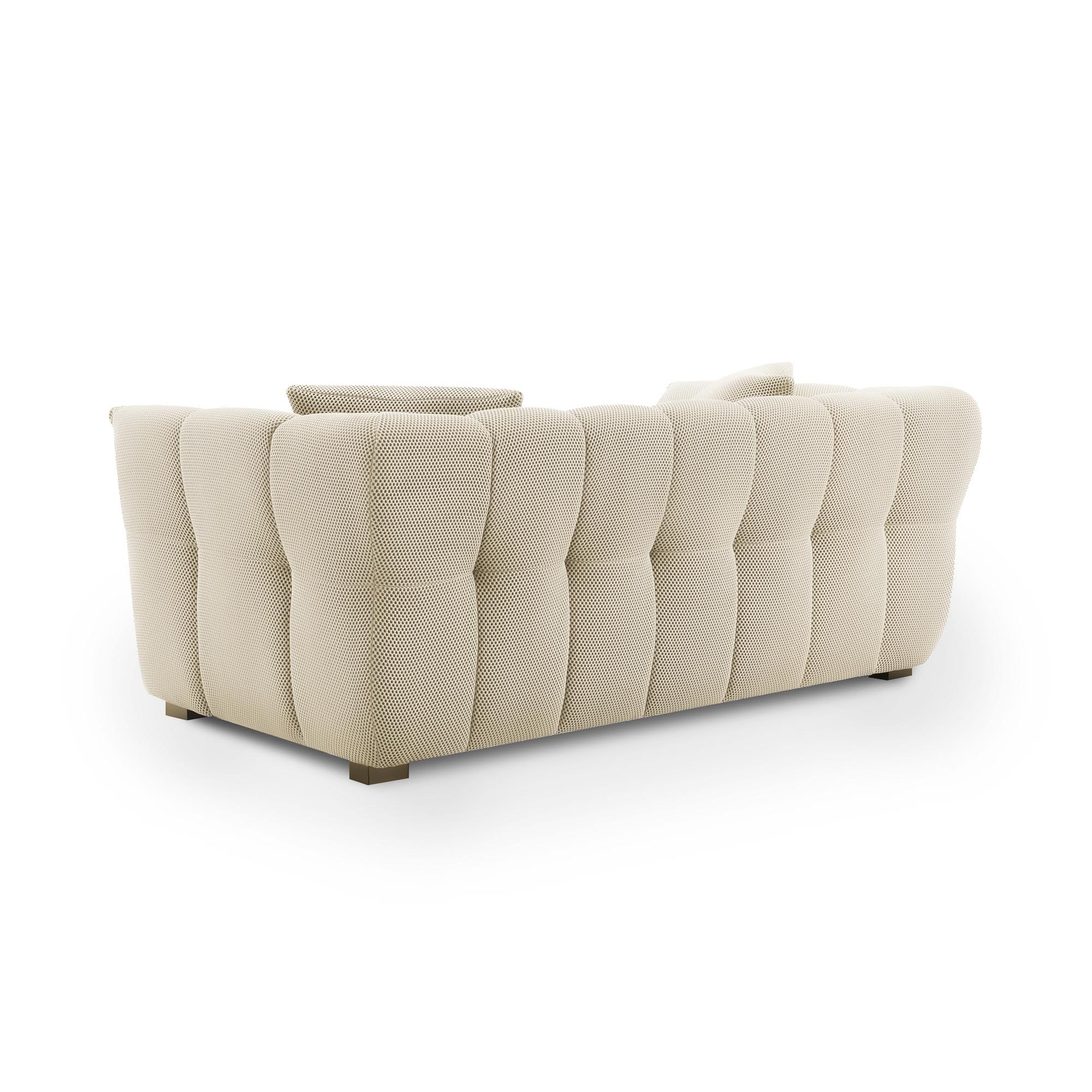 Canapé 2 places en tissu 3D beige