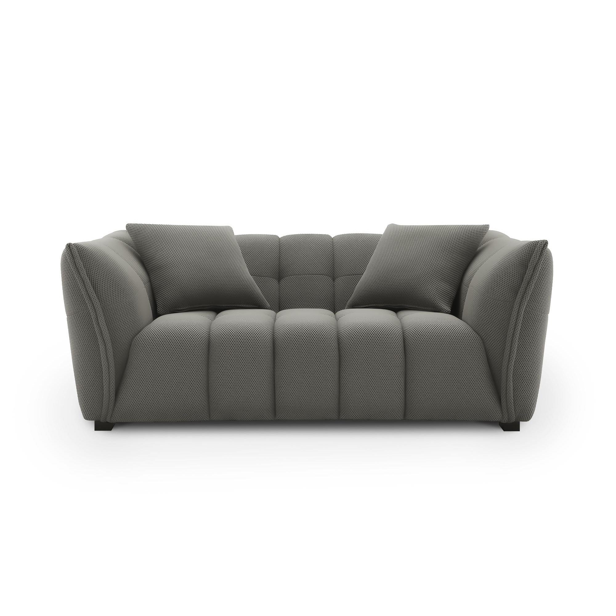 Canapé 2 places en tissu 3D gris