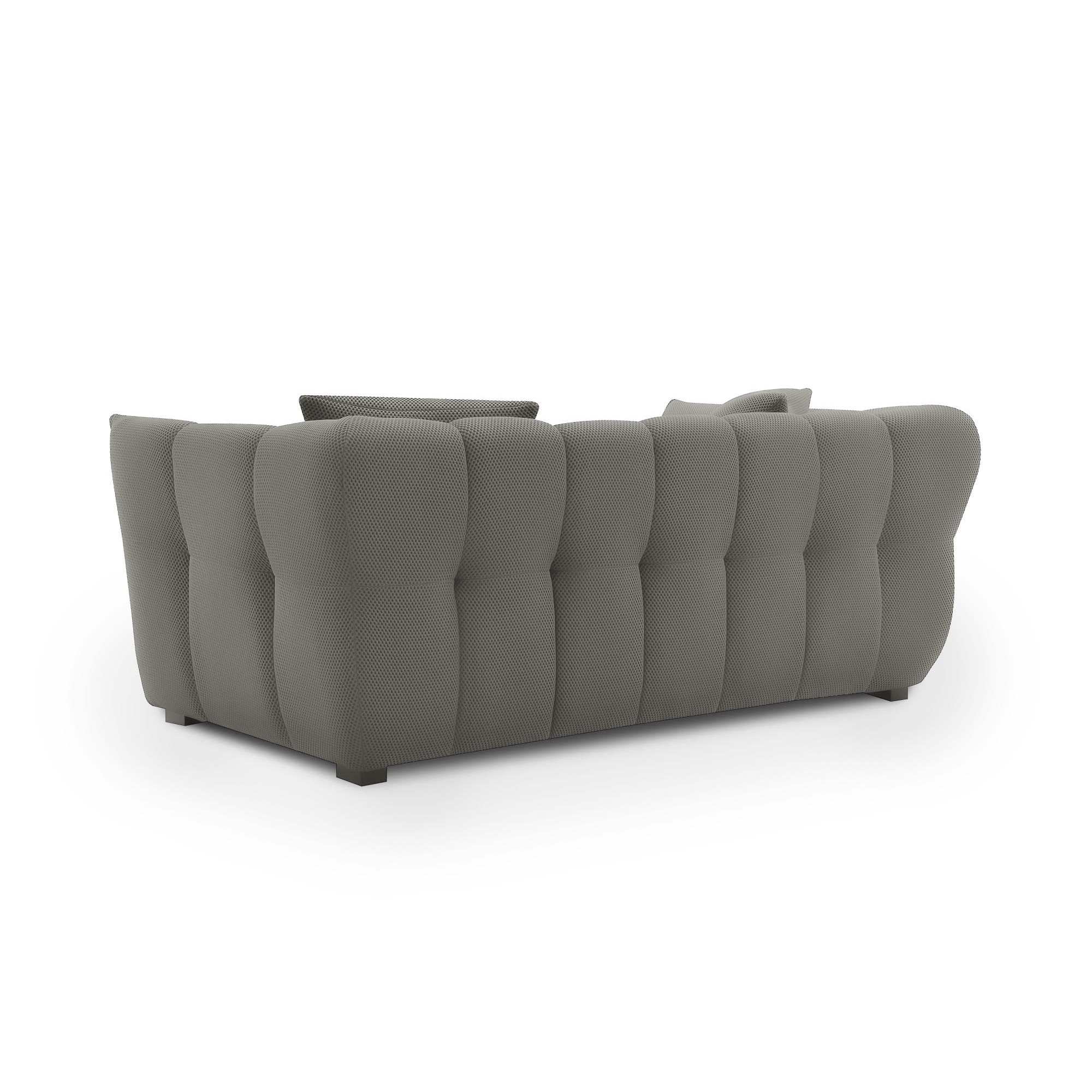Canapé 2 places en tissu 3D gris