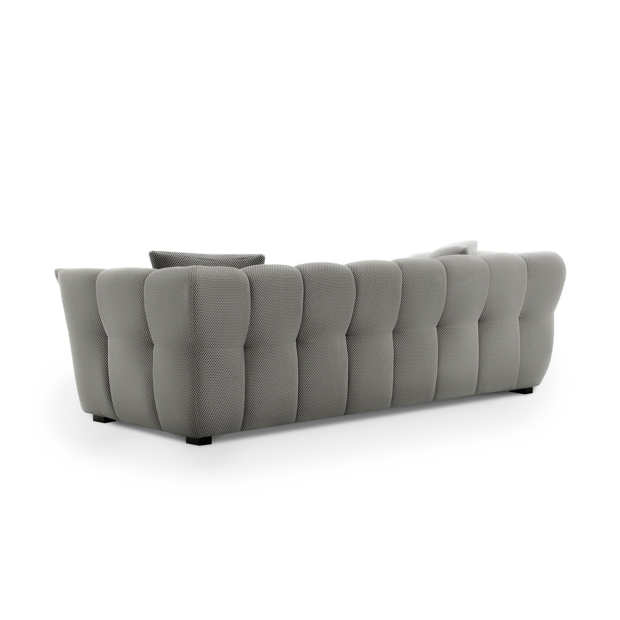 Canapé 3 places en tissu 3D gris