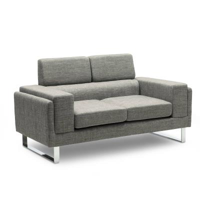 Canapé 2 places design en tissu gris