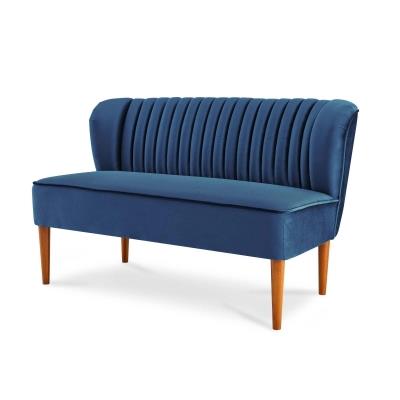Canapé 2 places en tissu velours bleu design