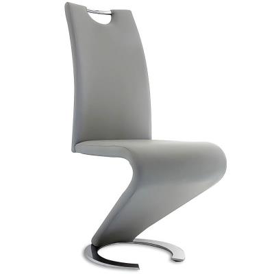 Lot de 2 chaises design en simili cuir gris