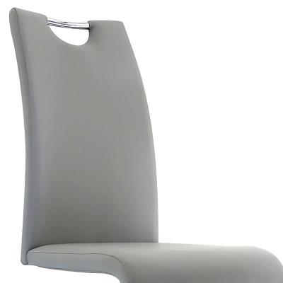 Lot de 2 chaises design en simili cuir gris