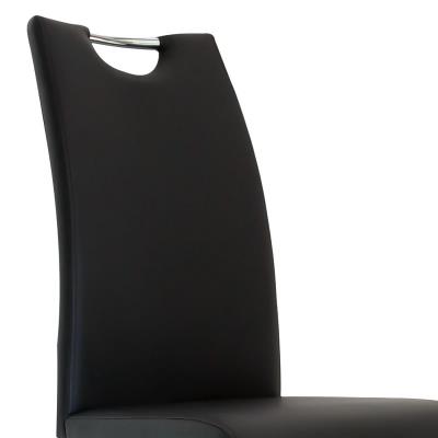 Lot de 2 chaises design en simili cuir noir