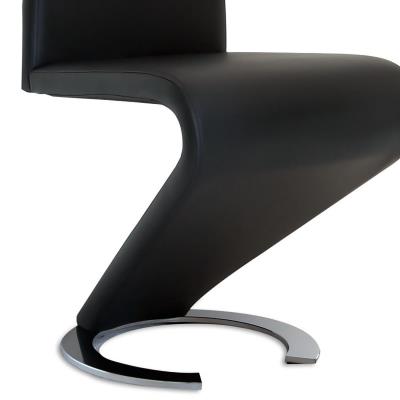Lot de 2 chaises design en simili cuir noir