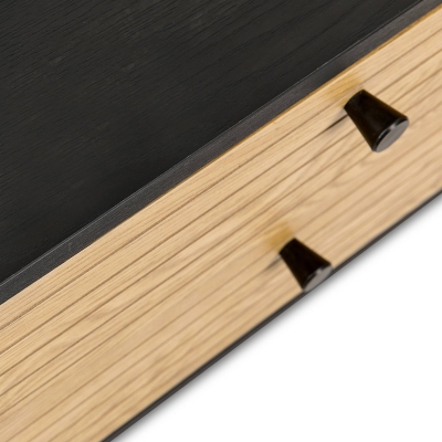 Table de chevet 2 tiroirs en bois et métal noir