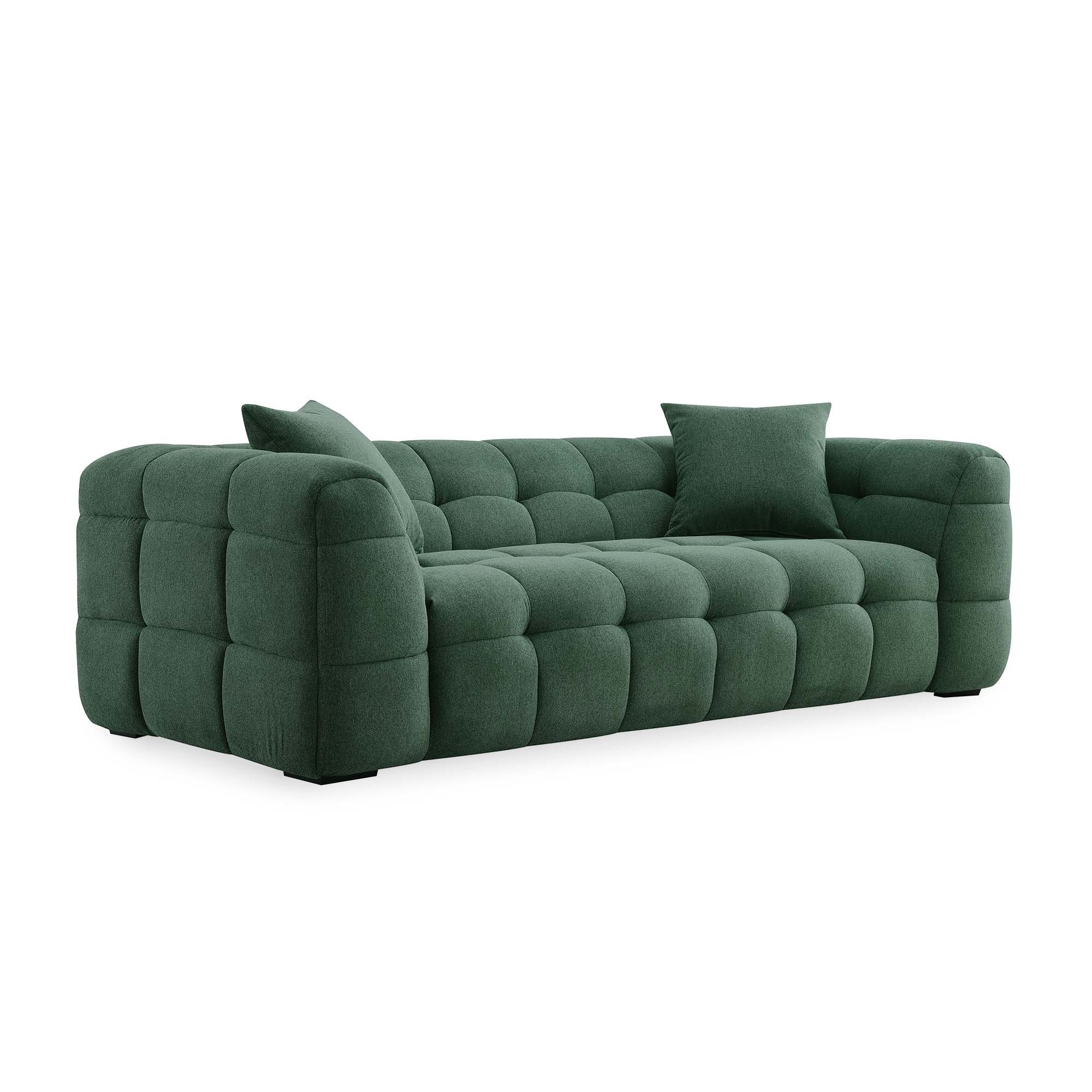 Canapé 3 places en tissu vert