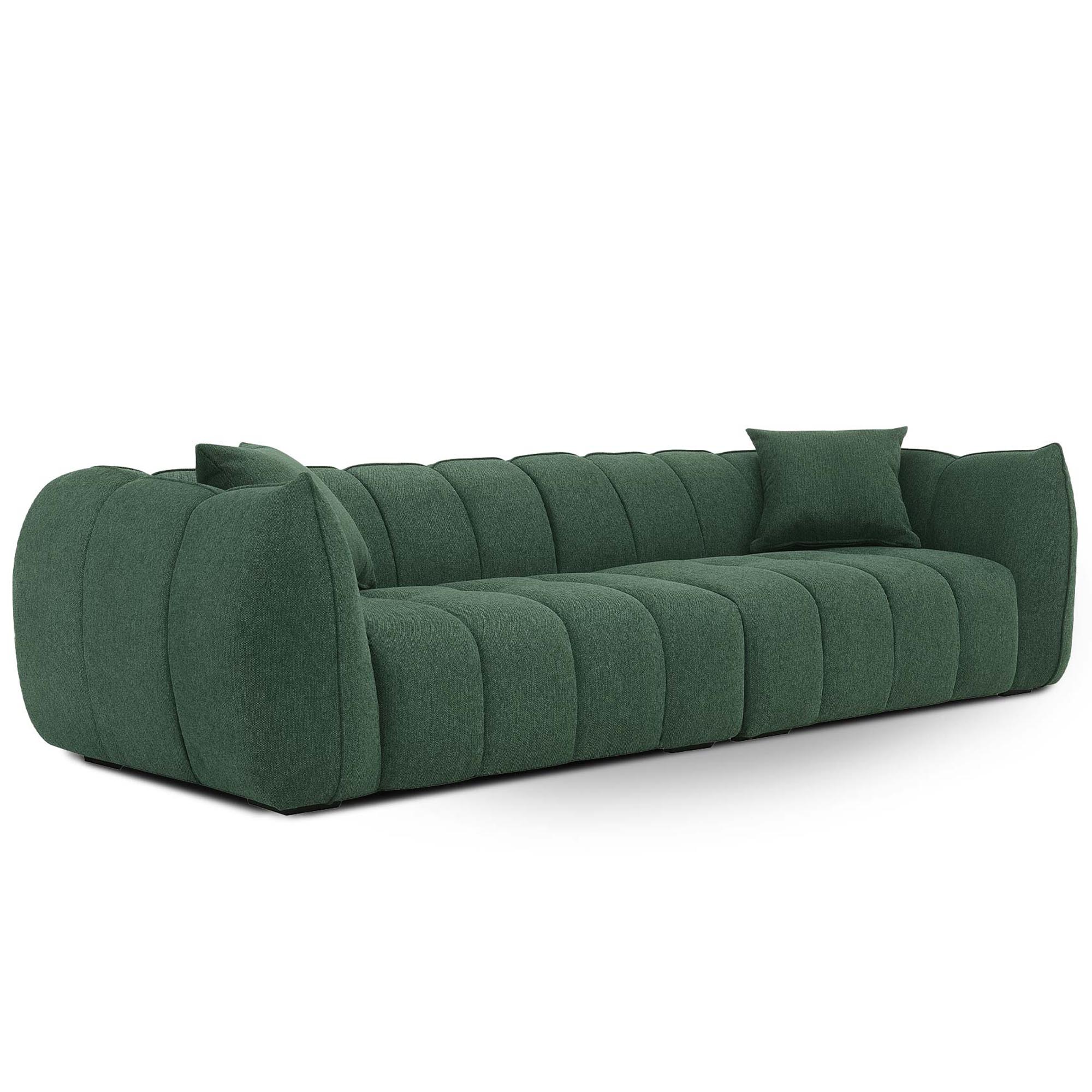 Canapé 4 places en tissu vert