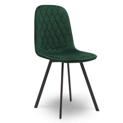 Ensemble table à manger + 4 chaises design en tissu vert