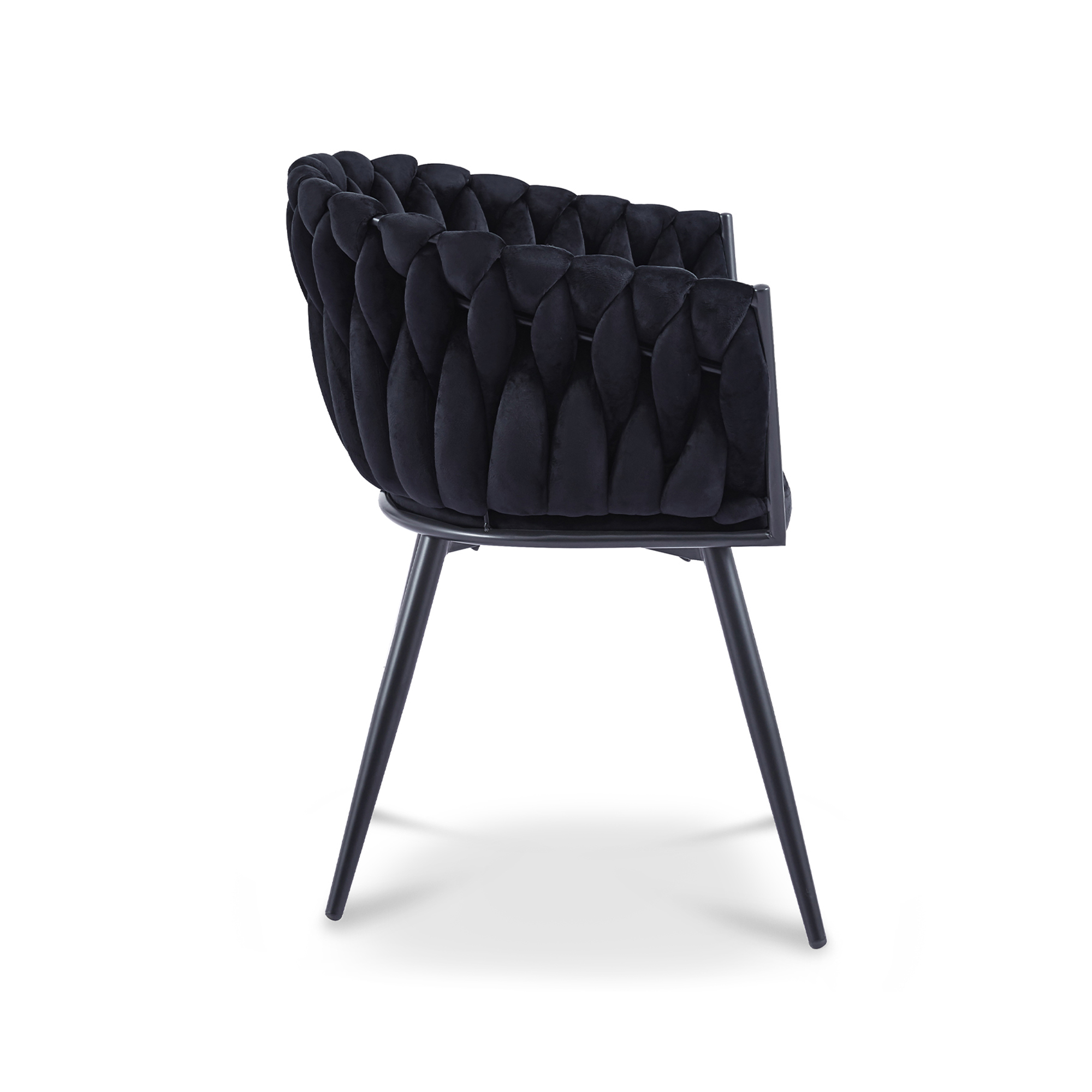CHAISE LOLIPOP PIED METAL NOIR VELOURS ANTHRACITE main image 1